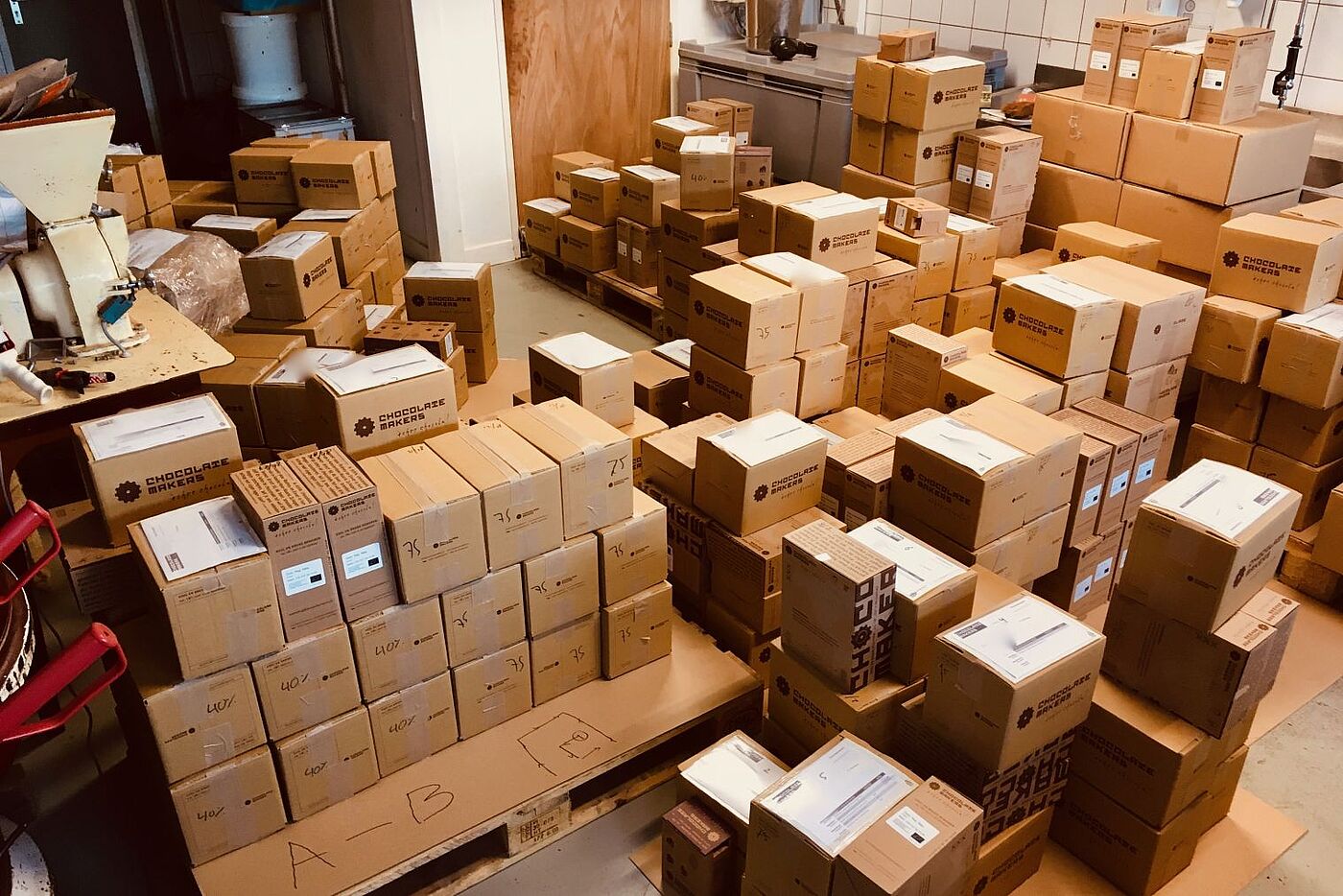 18.000 Tafeln Schokolade warten auf die Abholung (Ostern 2019)