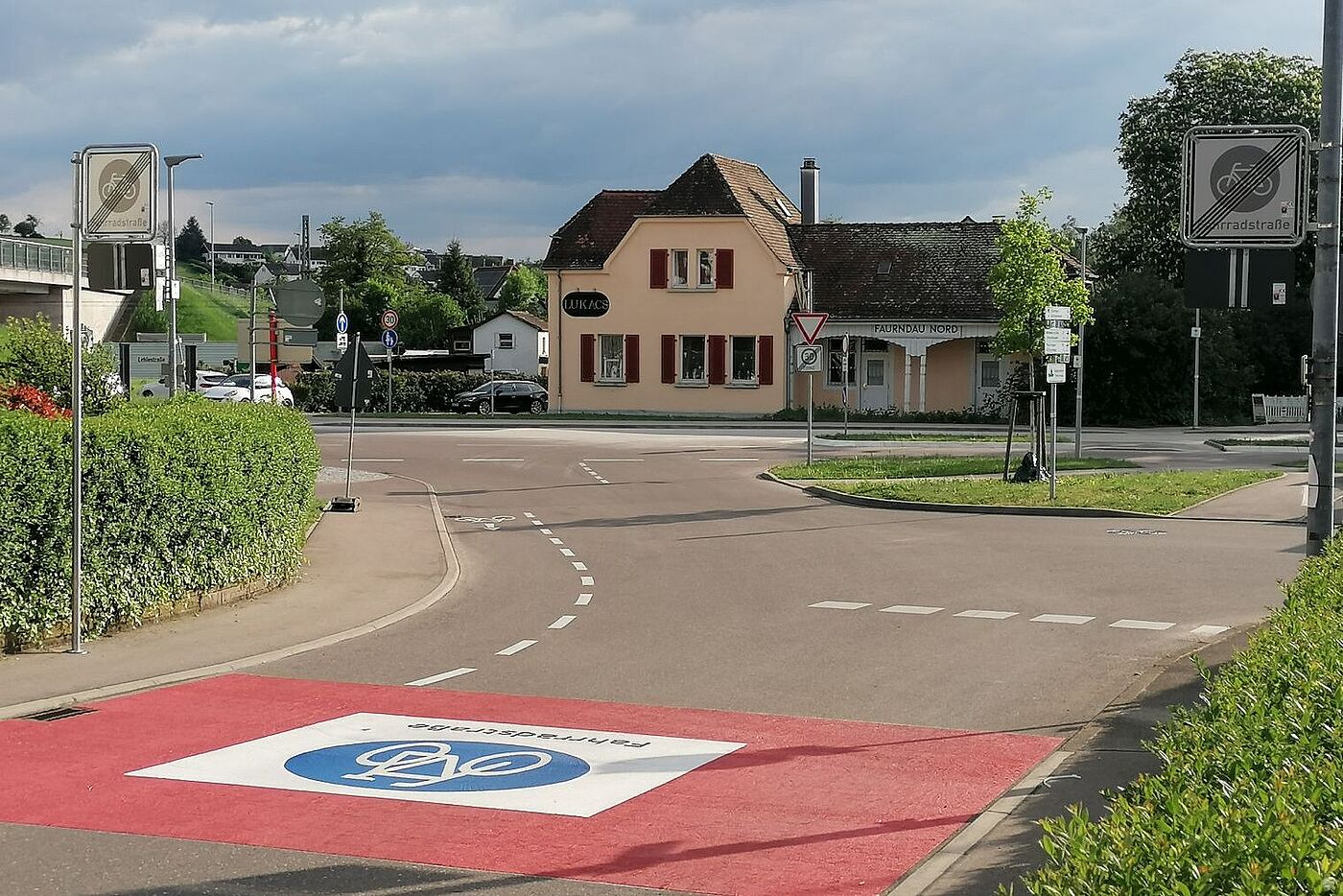Fahrradstraße Karl-Kübler-Straße (Ausfahrt Stauferhalde)