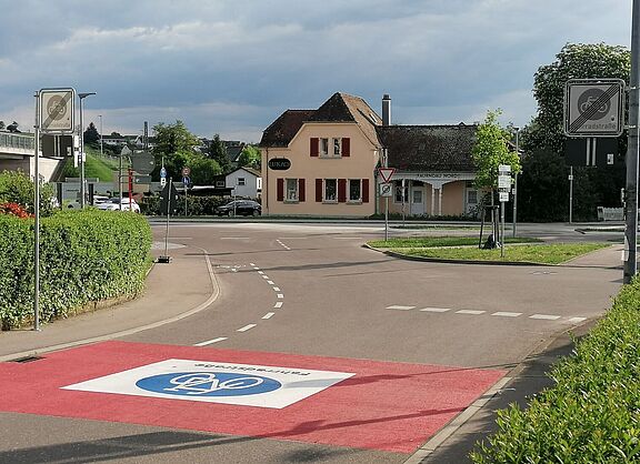 Fahrradstraße Karl-Kübler-Straße (Ausfahrt Stauferhalde)