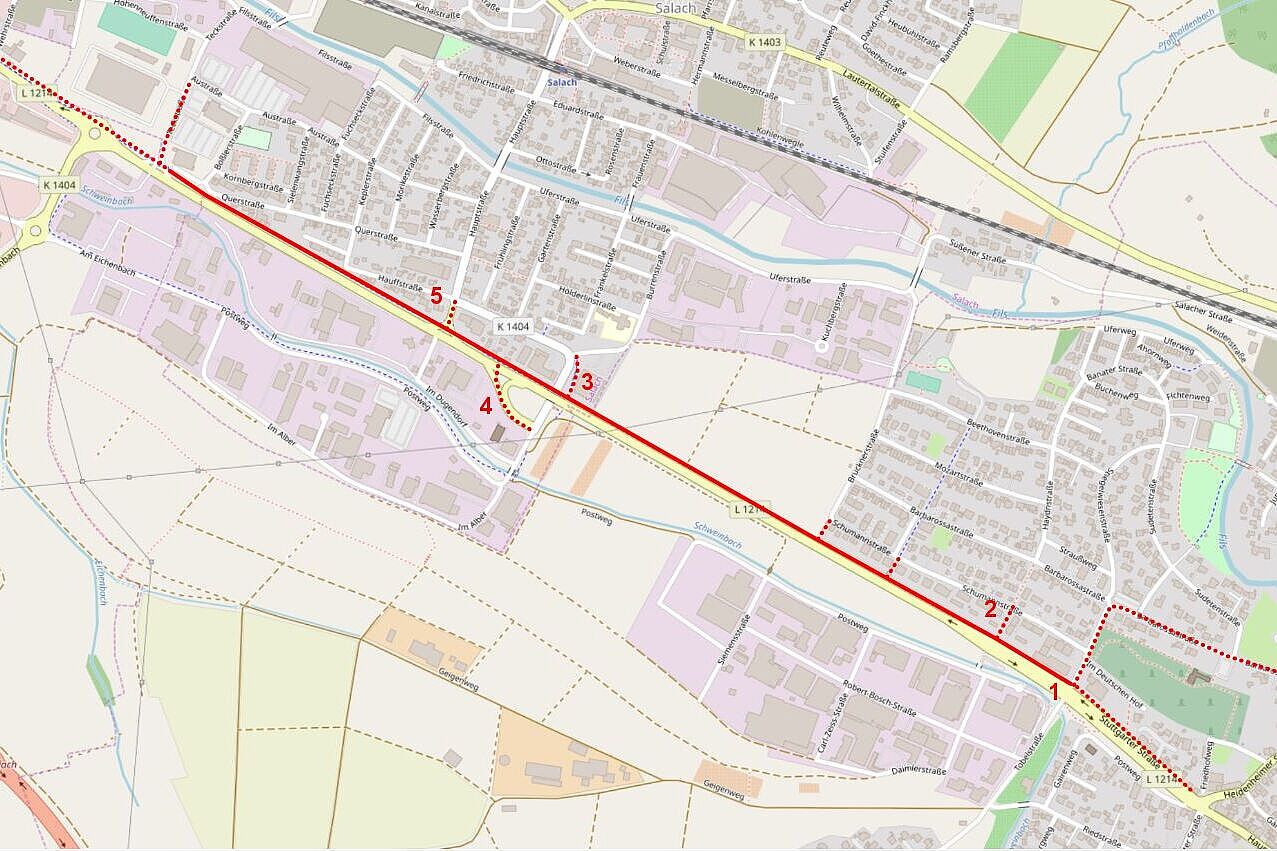 Karte RS14 Süßen - Salach