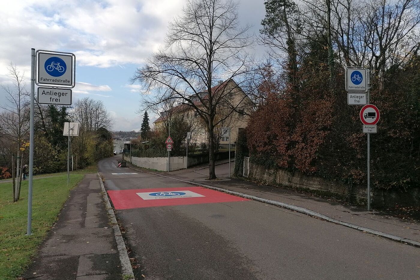 Fahrradstraße Karl-Kübler-Straße (Einfahrt aus Mozartsstraße)