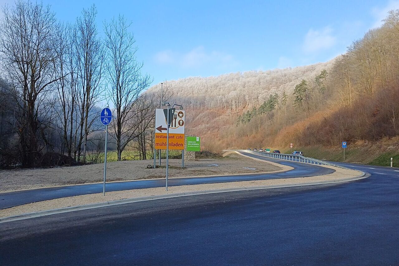 Abzweig B10-Radweg Geislingen-Amstetten zur Straubmühle
