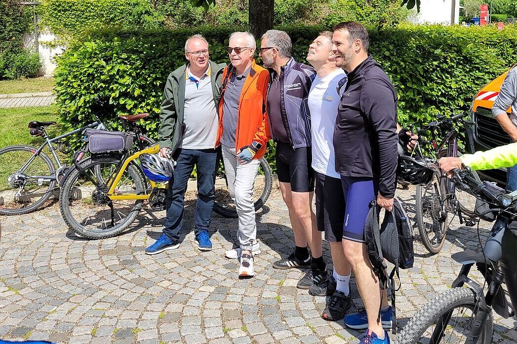 v.l.n.r.: BM Reutter, Landrat Wolff, BM Wittlinger, BM Krötz, BM Bidlingmaier