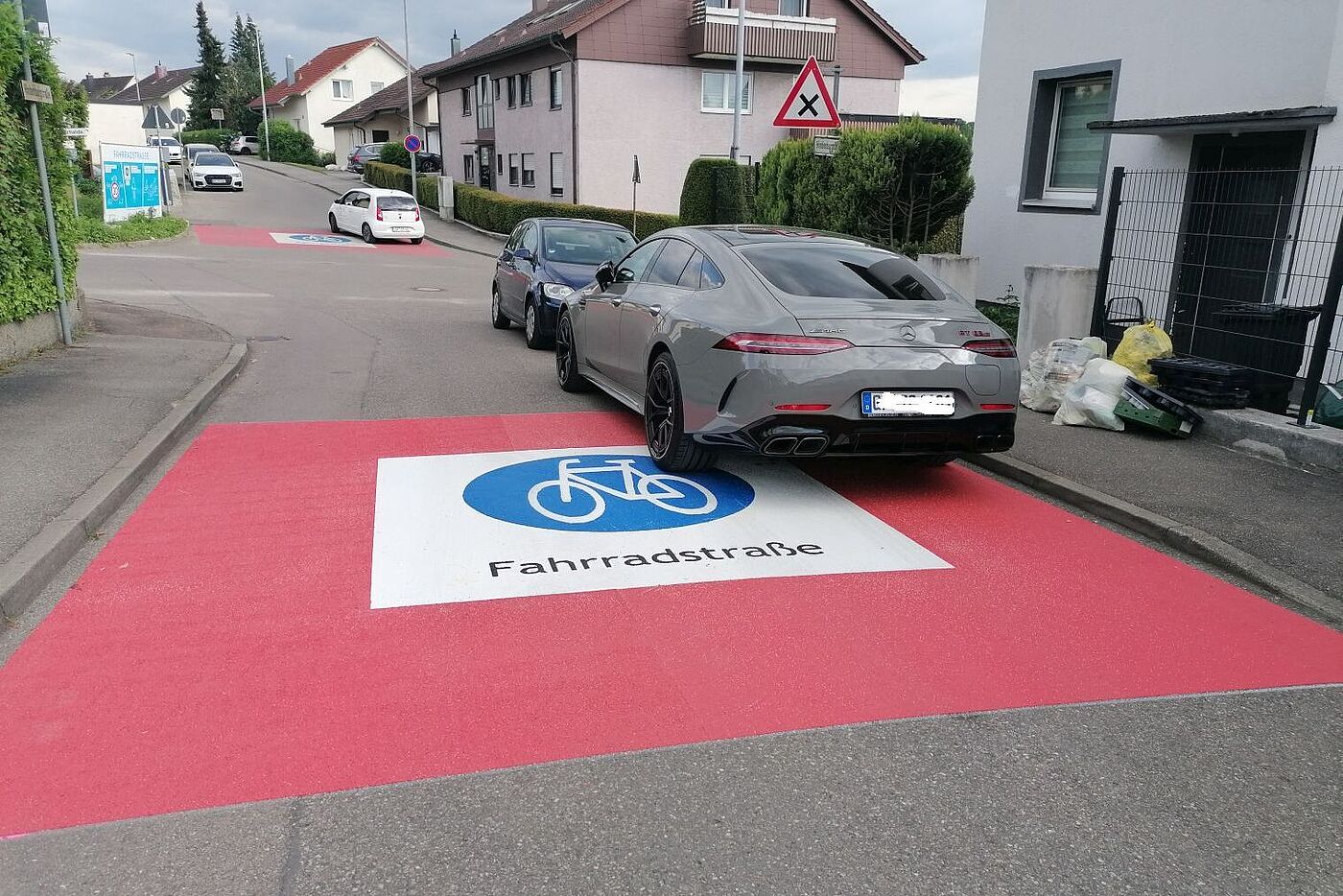 Fahrradstraße Karl-Kübler-Straße (Einfahrt aus Hindenburgstraße)