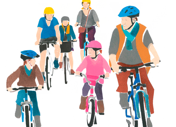 ADFC-Illustration Freude am Radfahren